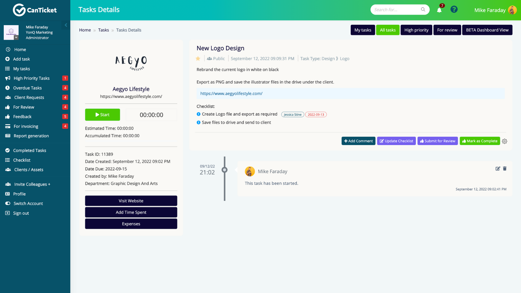 CanTicket | Assign Staff and Milestones