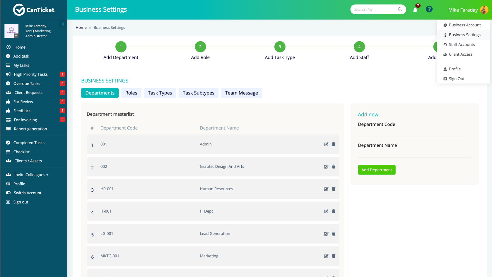 CanTicket- Setting up a CRM